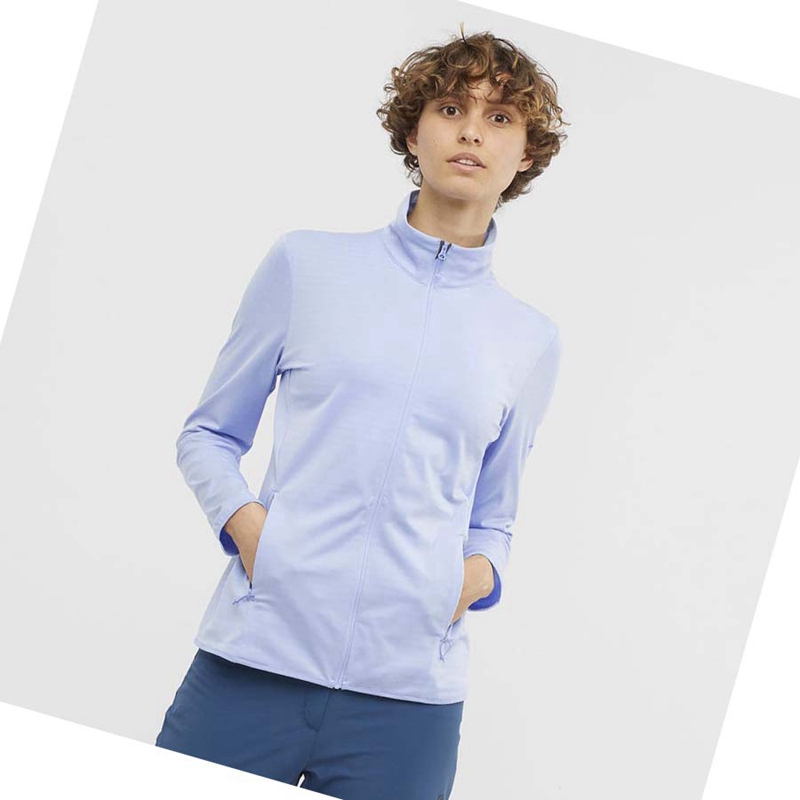 Sweat À Capuche Salomon ESSENTIAL LIGHTWARM Femme Bleu | UMNDZPV-17