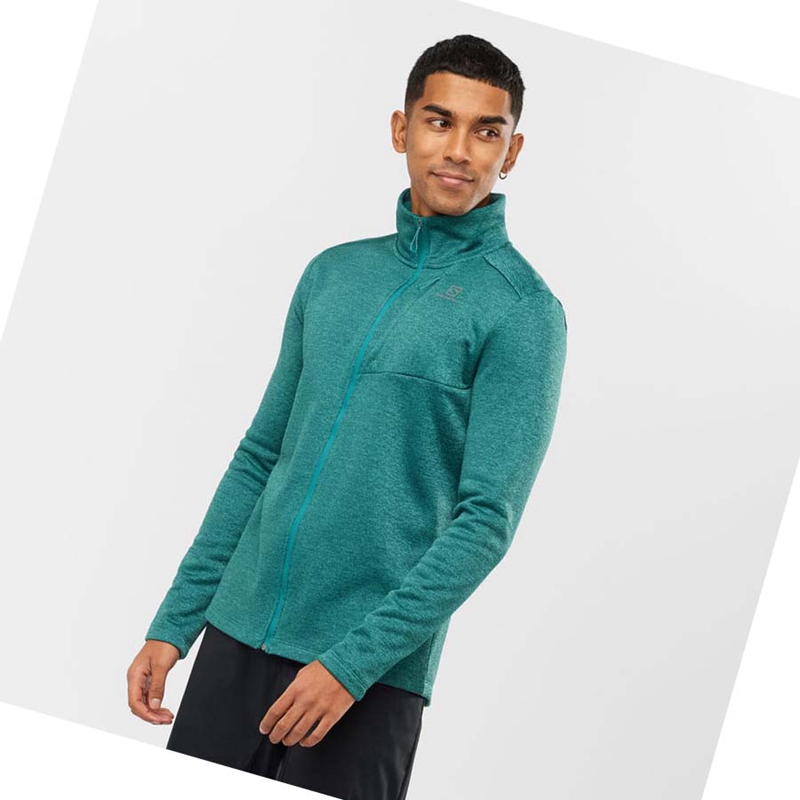 Sweat À Capuche Salomon ESSENTIAL LIGHTWARM HEATHER Homme Vert | VUWMISN-31