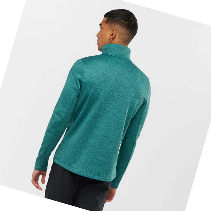 Sweat À Capuche Salomon ESSENTIAL LIGHTWARM HEATHER Homme Vert | VUWMISN-31