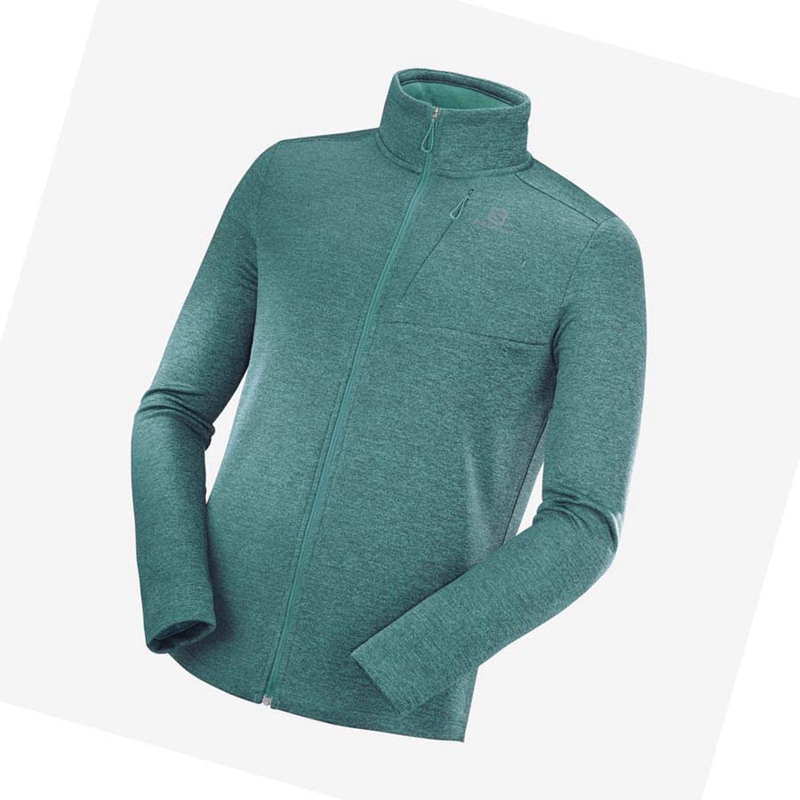 Sweat À Capuche Salomon ESSENTIAL LIGHTWARM HEATHER Homme Vert | VUWMISN-31