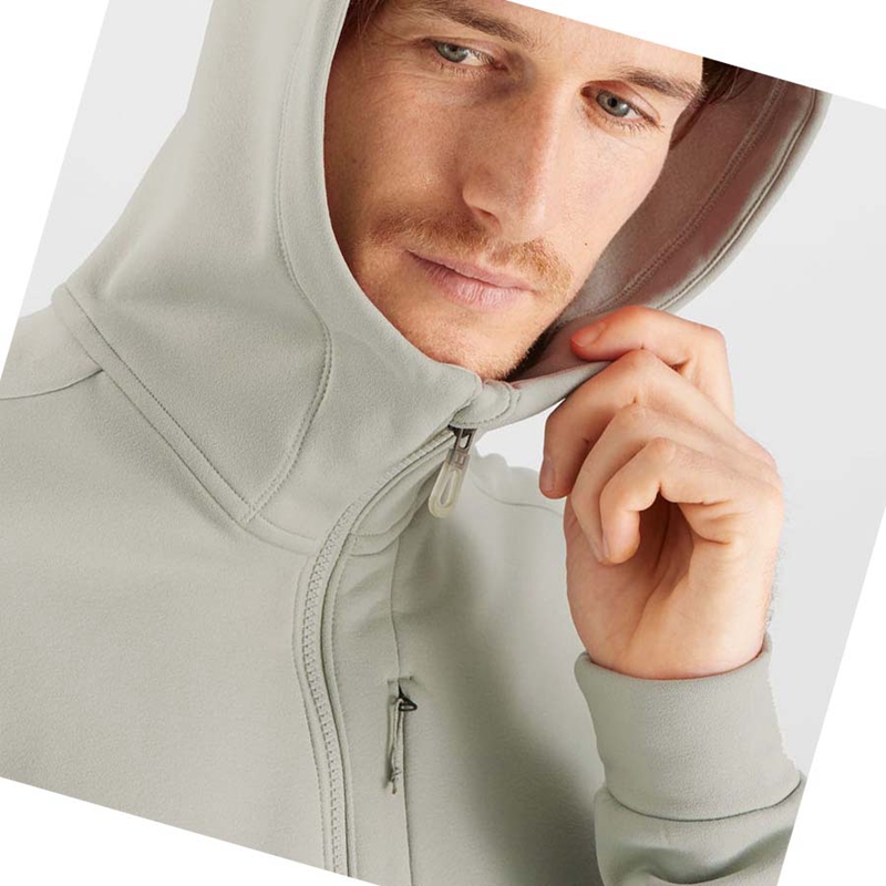 Sweat À Capuche Salomon ESSENTIAL WARM FLEECE Homme Beige | TGQKBEL-40