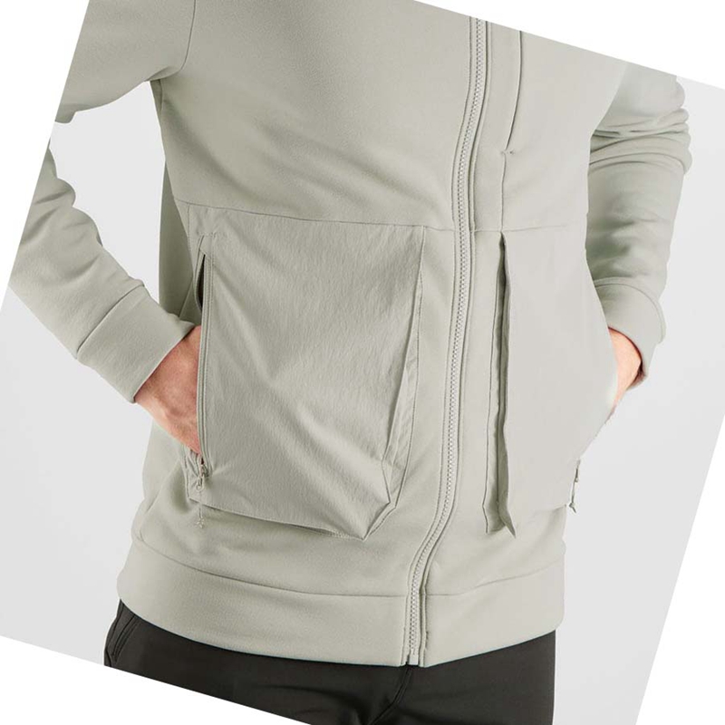 Sweat À Capuche Salomon ESSENTIAL WARM FLEECE Homme Beige | TGQKBEL-40