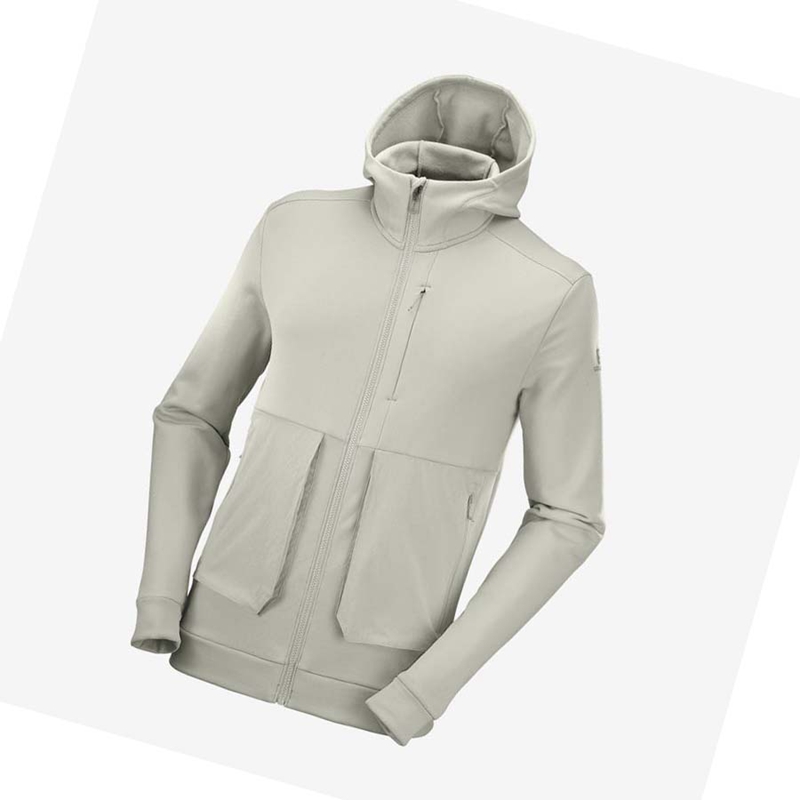 Sweat À Capuche Salomon ESSENTIAL WARM FLEECE Homme Beige | TGQKBEL-40