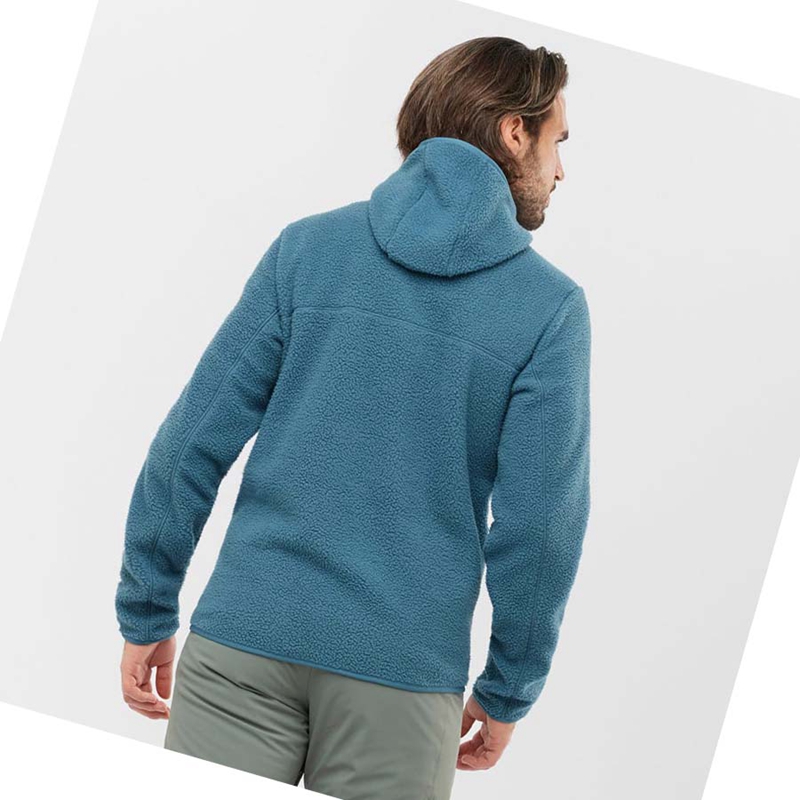 Sweat À Capuche Salomon ESSENTIAL WARM TEDDY Homme Bleu | LRBTQYM-54