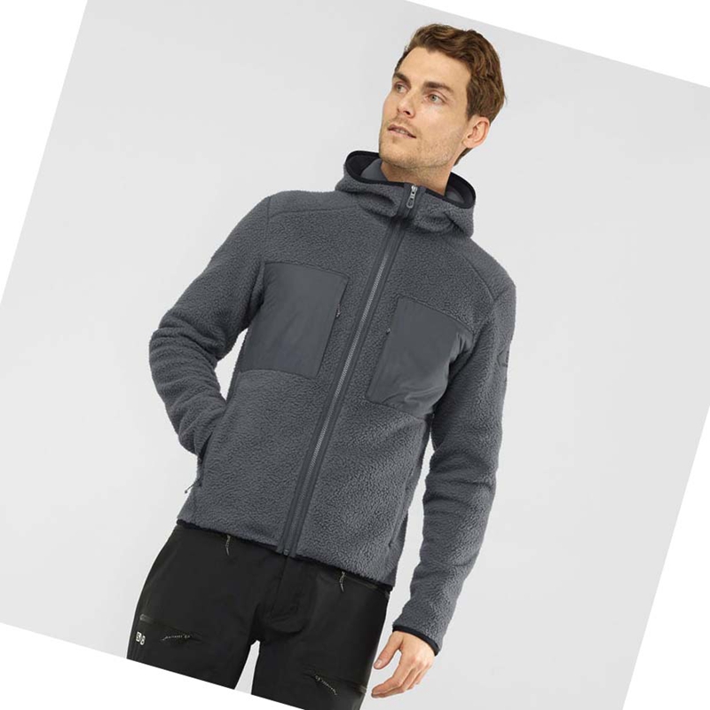 Sweat À Capuche Salomon ESSENTIAL WARM TEDDY Homme Grise | ZVLDRGF-59