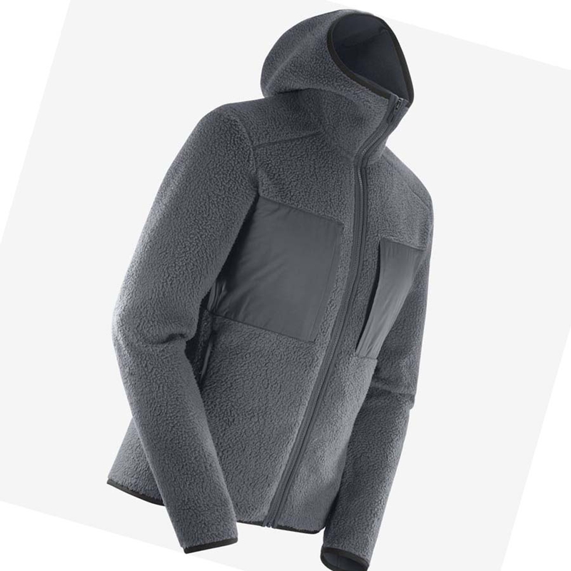 Sweat À Capuche Salomon ESSENTIAL WARM TEDDY Homme Grise | ZVLDRGF-59