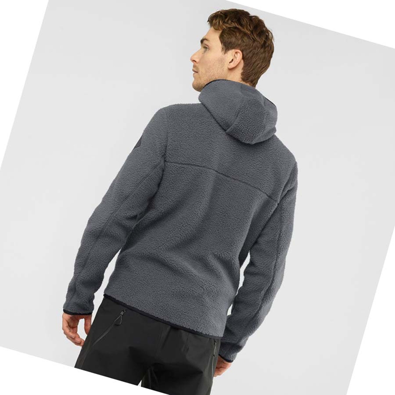 Sweat À Capuche Salomon ESSENTIAL WARM TEDDY Homme Grise | ZVLDRGF-59