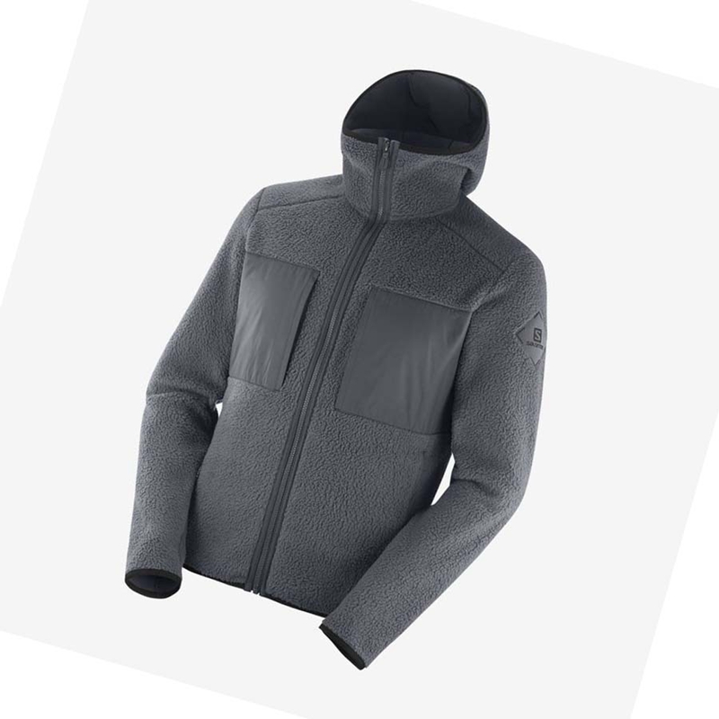 Sweat À Capuche Salomon ESSENTIAL WARM TEDDY Homme Grise | ZVLDRGF-59