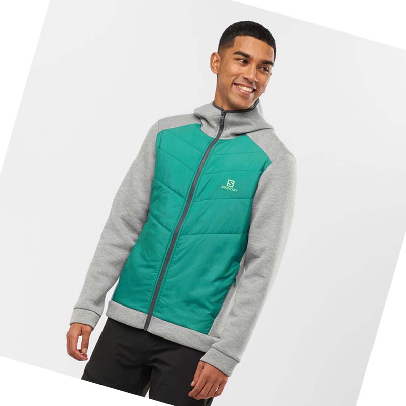 Sweat À Capuche Salomon ESSENTIAL XWARM HYBRID Homme Vert | HJQGSLA-84