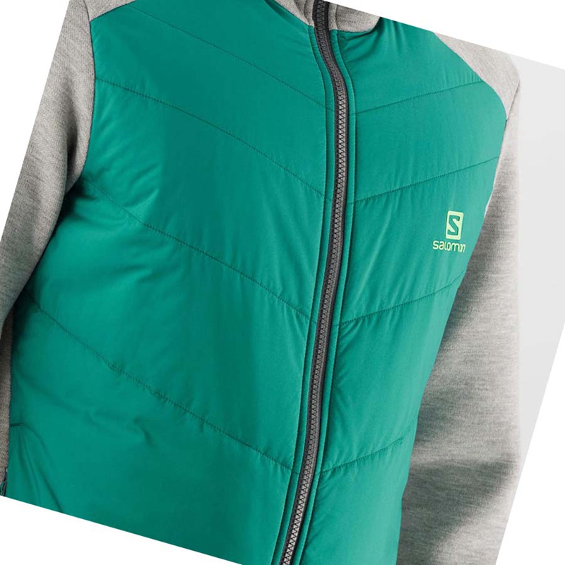 Sweat À Capuche Salomon ESSENTIAL XWARM HYBRID Homme Vert | HJQGSLA-84