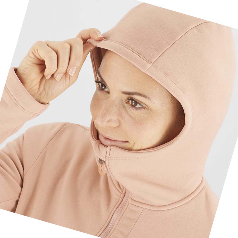 Sweat À Capuche Salomon ESSENTIAL XWARM Femme Rose | MSONIEW-43