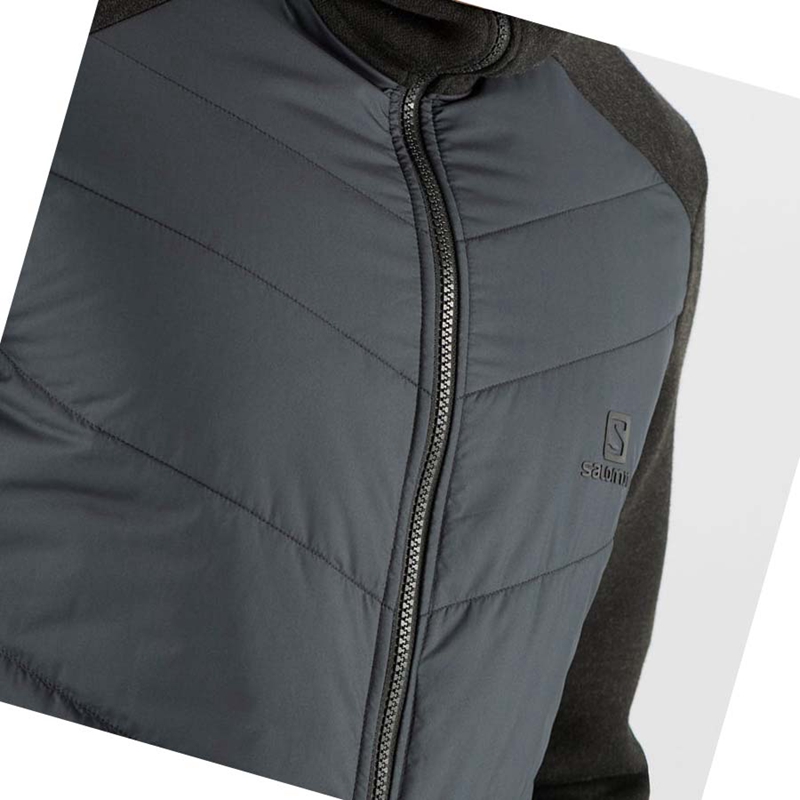 Sweat À Capuche Salomon ESSENTIAL XWARM HYBRID Homme Grise | WFMCPDX-04