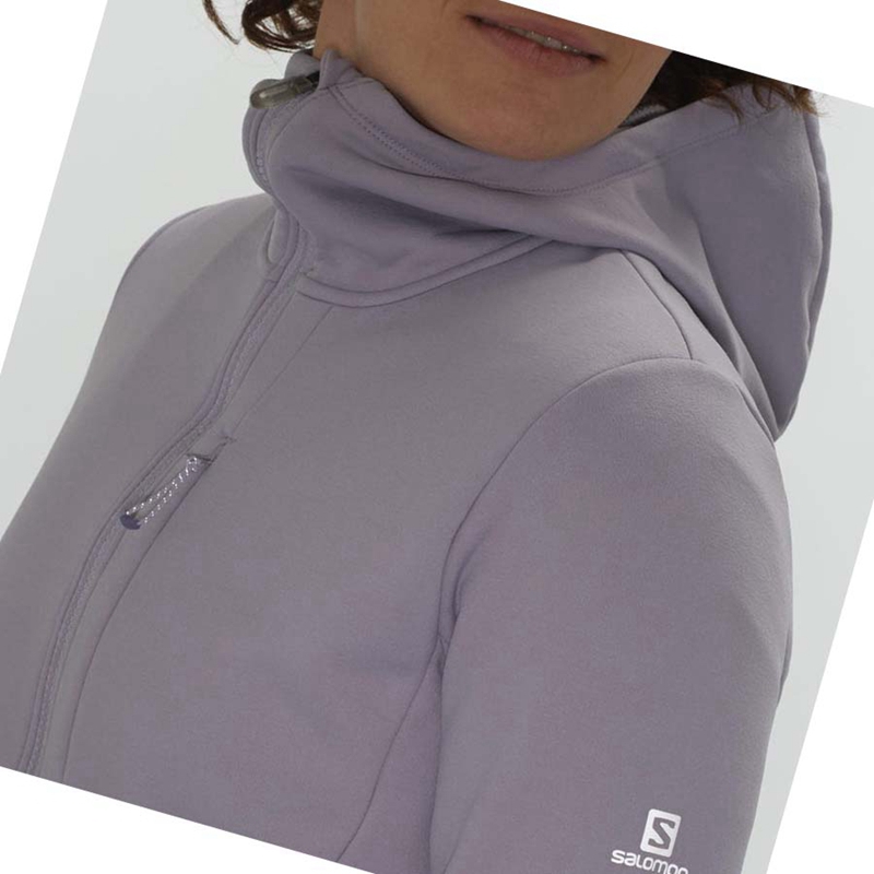 Sweat À Capuche Salomon ESSENTIAL XWARM Femme Violette | WZCABJV-94