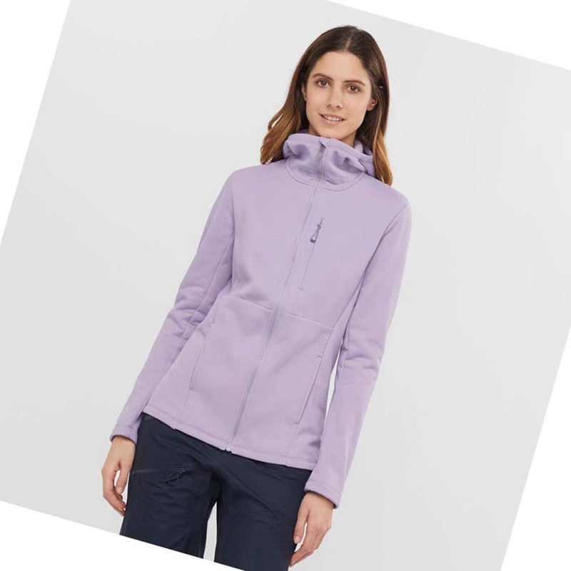 Sweat À Capuche Salomon ESSENTIAL XWARM Femme Violette | WZCABJV-94