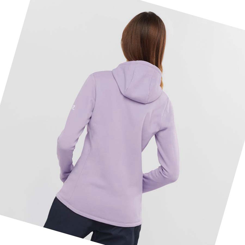 Sweat À Capuche Salomon ESSENTIAL XWARM Femme Violette | WZCABJV-94