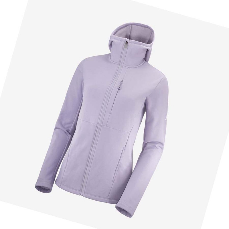 Sweat À Capuche Salomon ESSENTIAL XWARM Femme Violette | WZCABJV-94