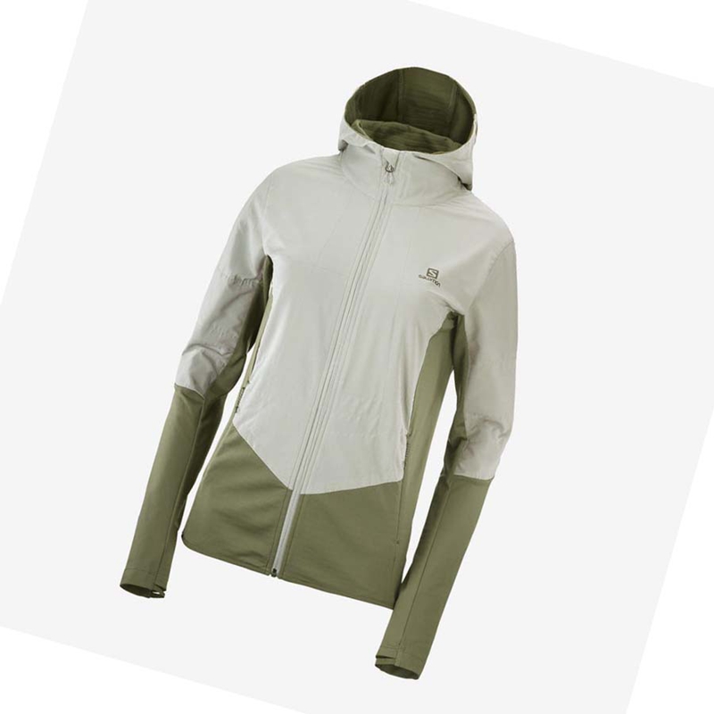 Sweat À Capuche Salomon OUTLINE ALL SEASON HYBRID Femme Vert Olive | DRMYLKS-13