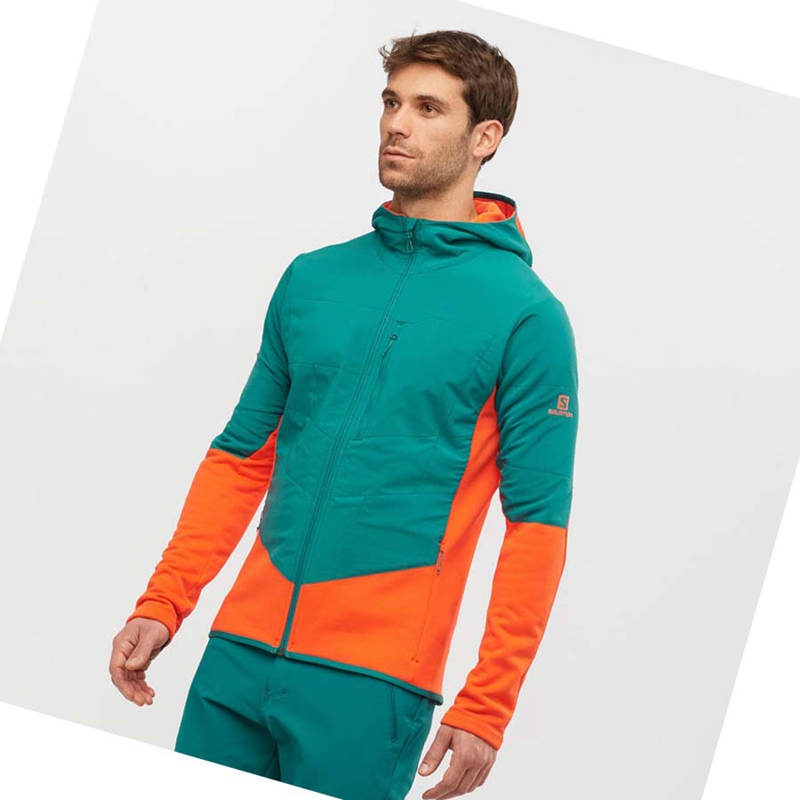 Sweat À Capuche Salomon OUTLINE WARM HYBRID Homme Vert | JMWPOSX-63