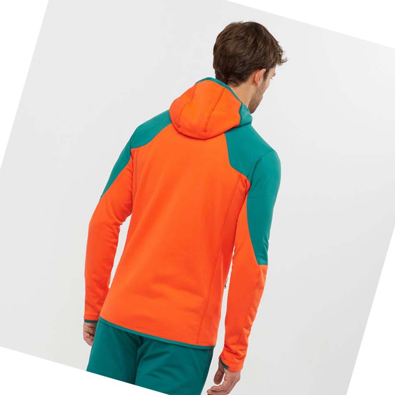 Sweat À Capuche Salomon OUTLINE WARM HYBRID Homme Vert | JMWPOSX-63