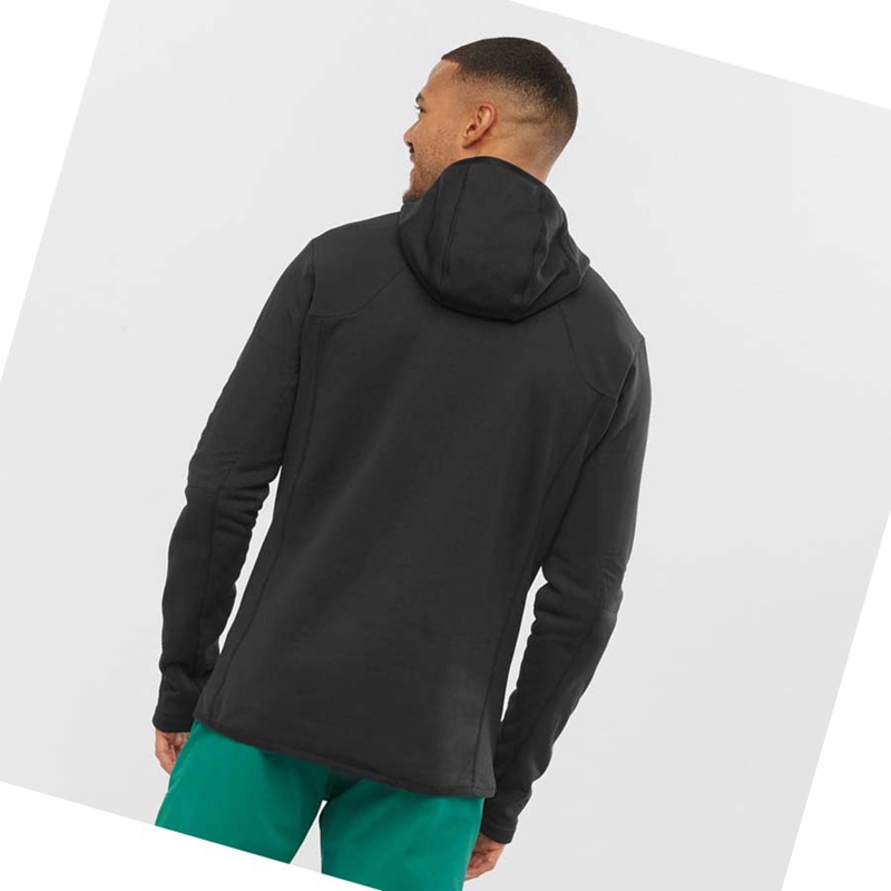 Sweat À Capuche Salomon OUTLINE WARM HYBRID Homme Noir | PMRABJF-97