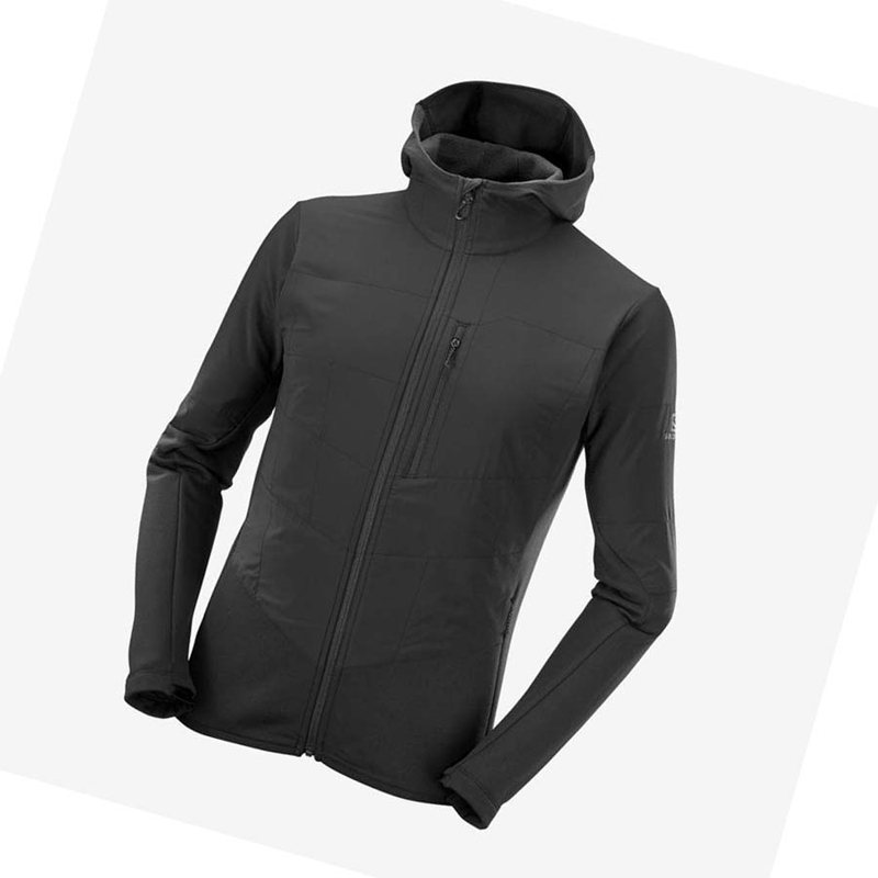 Sweat À Capuche Salomon OUTLINE WARM HYBRID Homme Noir | PMRABJF-97