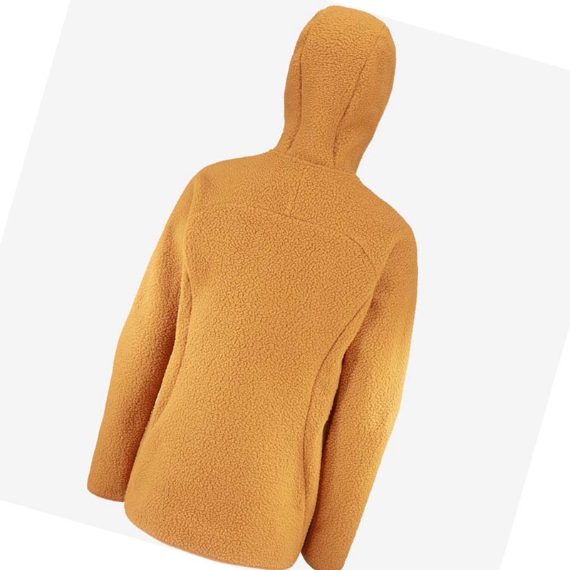 Sweat À Capuche Salomon OUTLINE WARM TEDDY Femme Orange | IVTYWGU-38