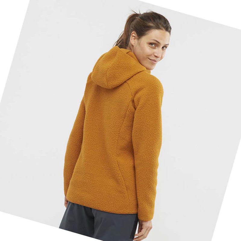 Sweat À Capuche Salomon OUTLINE WARM TEDDY Femme Orange | IVTYWGU-38