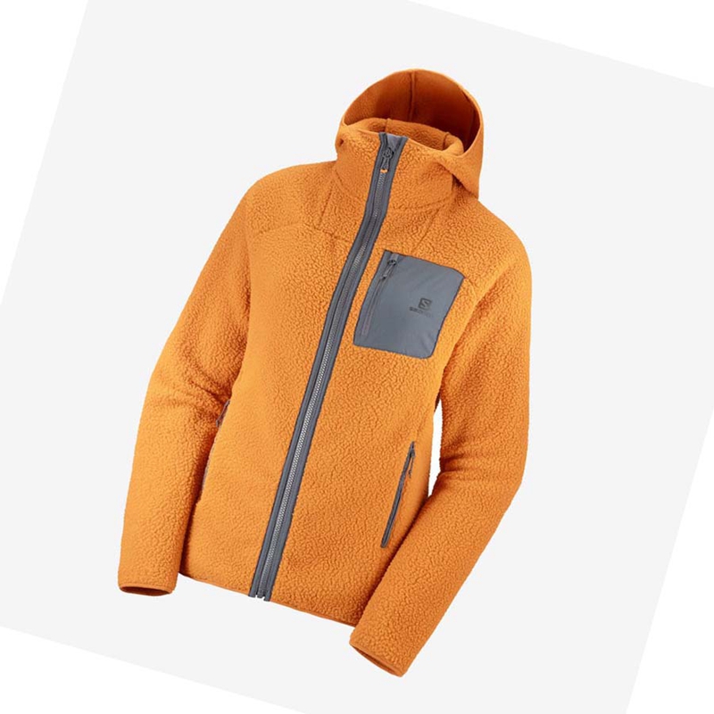 Sweat À Capuche Salomon OUTLINE WARM TEDDY Femme Orange | IVTYWGU-38