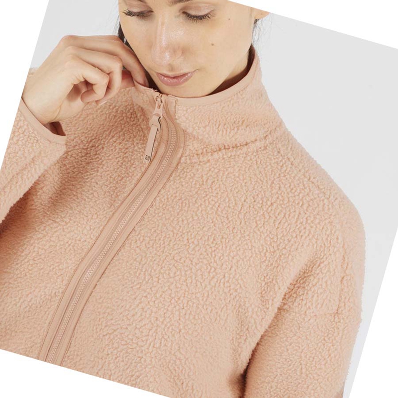 Sweat À Capuche Salomon SNOWSHELTER TEDDY Femme Rose | ZYVWAUK-68