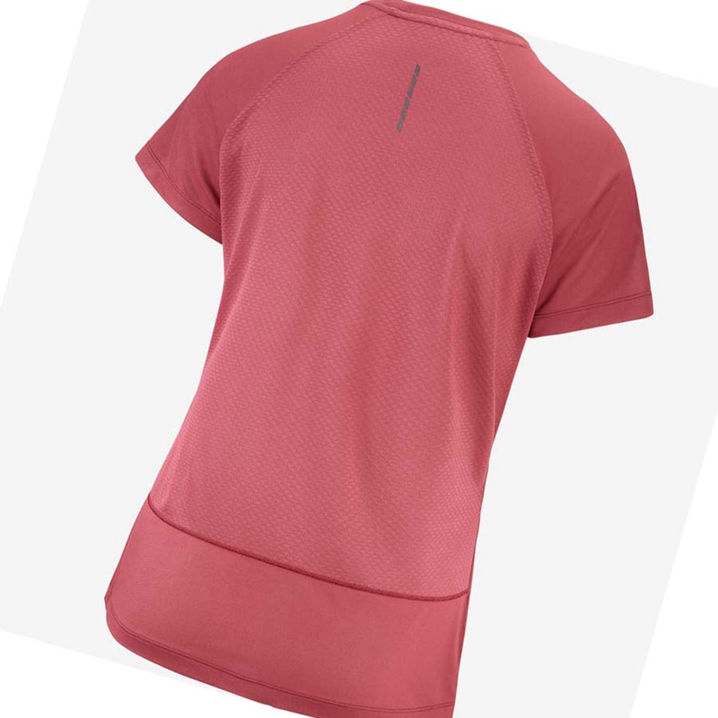 T Shirts Salomon CROSS REBEL Femme Rouge | KFJMDYX-79