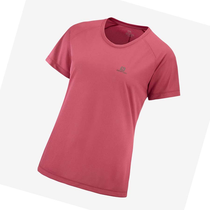 T Shirts Salomon CROSS REBEL Femme Rouge | KFJMDYX-79