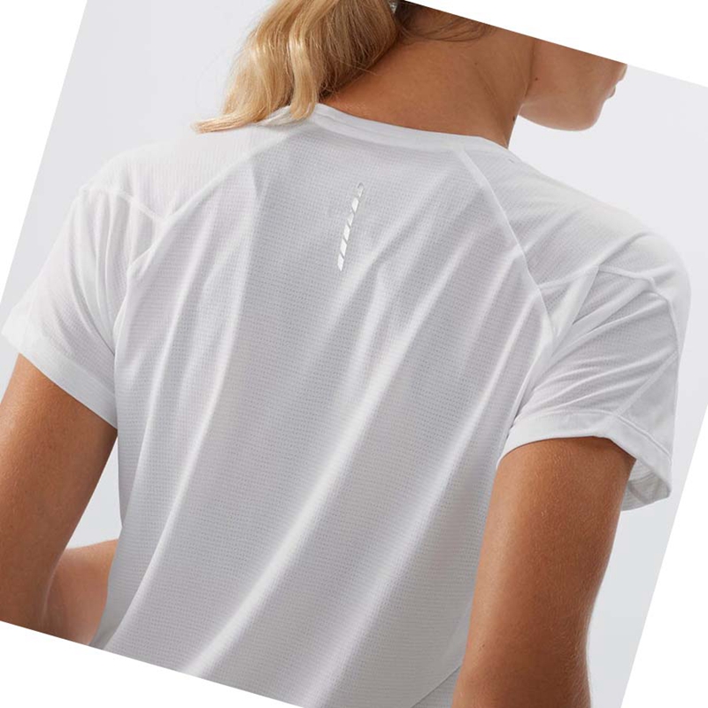 T Shirts Salomon CROSS RUN Femme Blanche | IXBEZUL-73