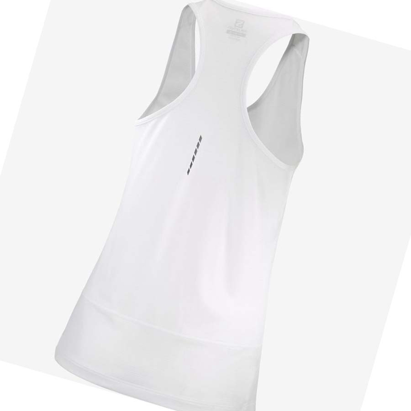 T Shirts Salomon CROSS RUN Femme Blanche | XEDUOYZ-73