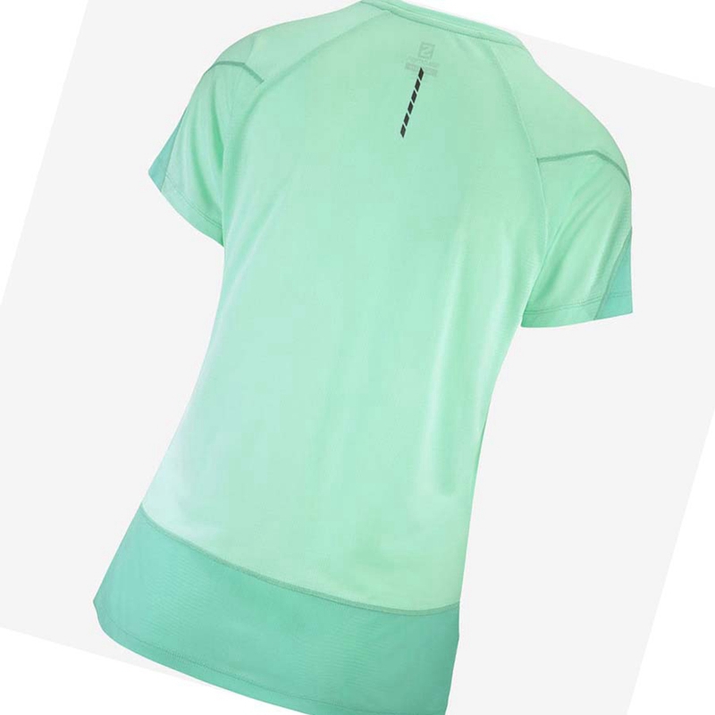 T Shirts Salomon CROSS RUN Femme Vert | QPRAHIB-20