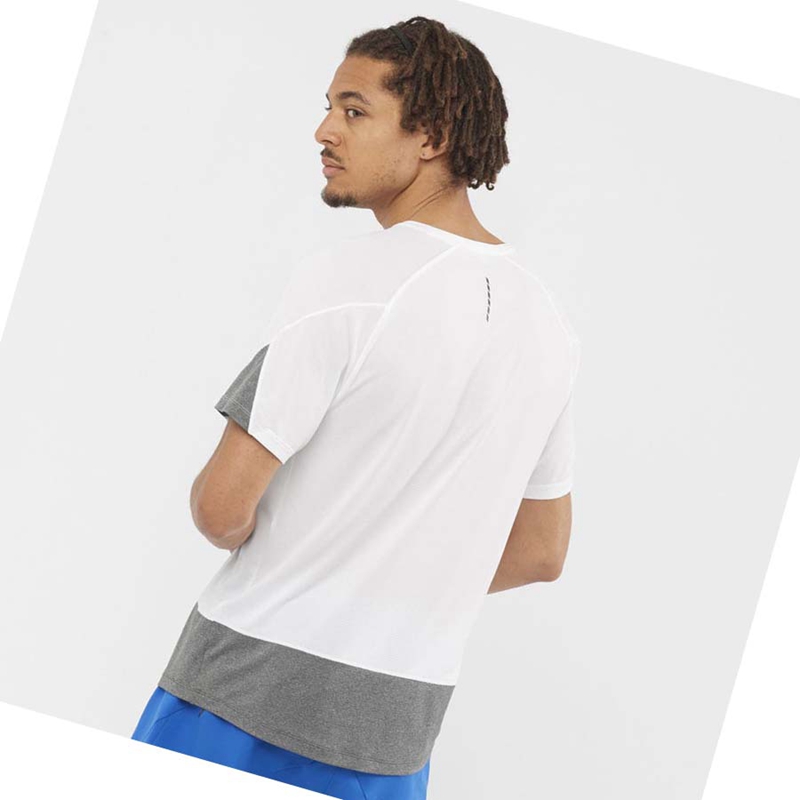 T Shirts Salomon CROSS RUN Homme Blanche | ZISDVUE-81