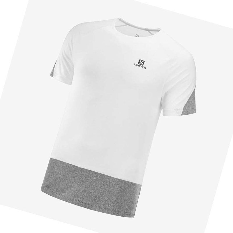 T Shirts Salomon CROSS RUN Homme Blanche | ZISDVUE-81