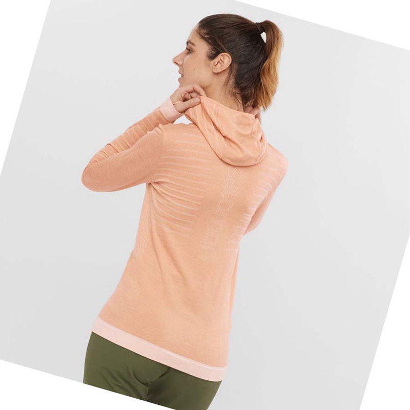 T Shirts Salomon ESSENTIAL WOOL Femme Beige | TZPXIUL-25