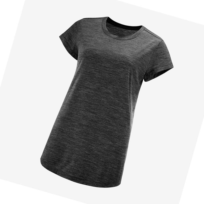 T Shirts Salomon OUTLIFE MERINO BLEND Femme Noir | VDNMFBP-96