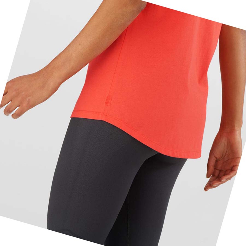 T Shirts Salomon OUTLIFE SCOOP HEM TEE W Femme Orange | DWMTBRG-67