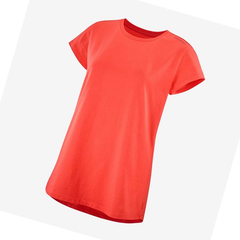 T Shirts Salomon OUTLIFE SCOOP HEM TEE W Femme Orange | DWMTBRG-67