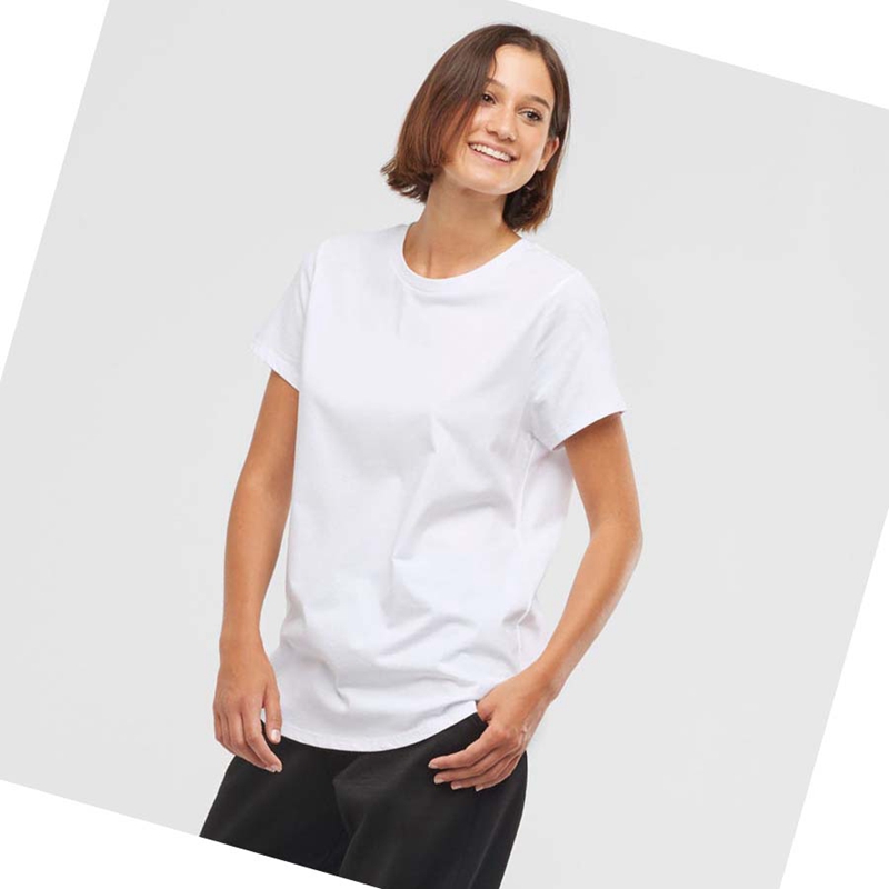 T Shirts Salomon OUTLIFE SCOOP HEM TEE W Femme Blanche | XDJSHCV-96