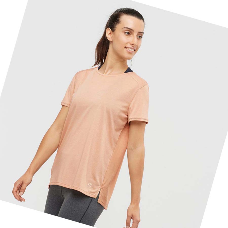 T Shirts Salomon OUTLINE SUMMER Femme Beige | JATMXRW-73