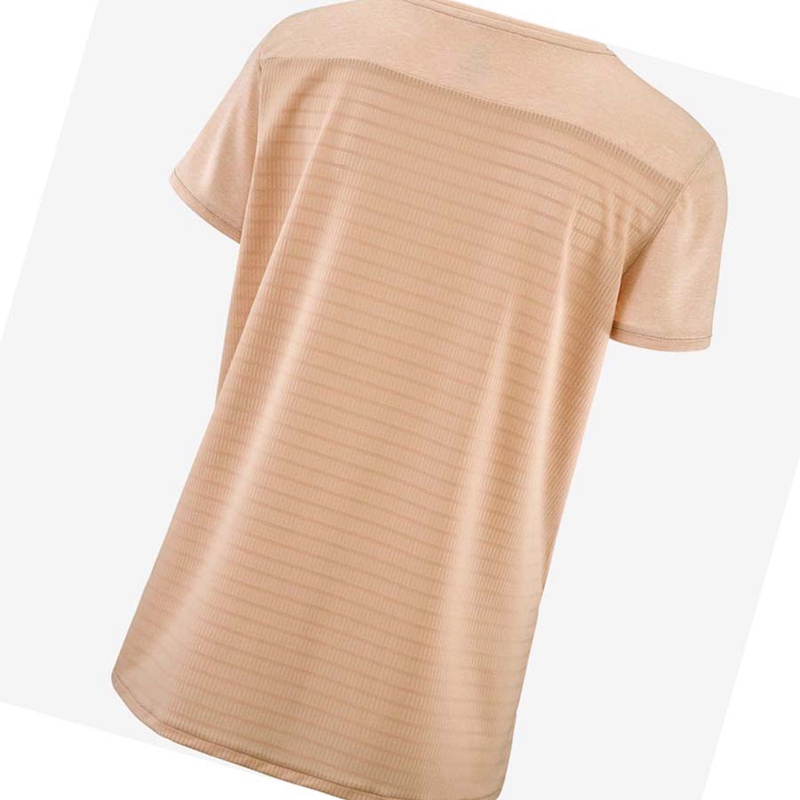 T Shirts Salomon OUTLINE SUMMER Femme Beige | JATMXRW-73