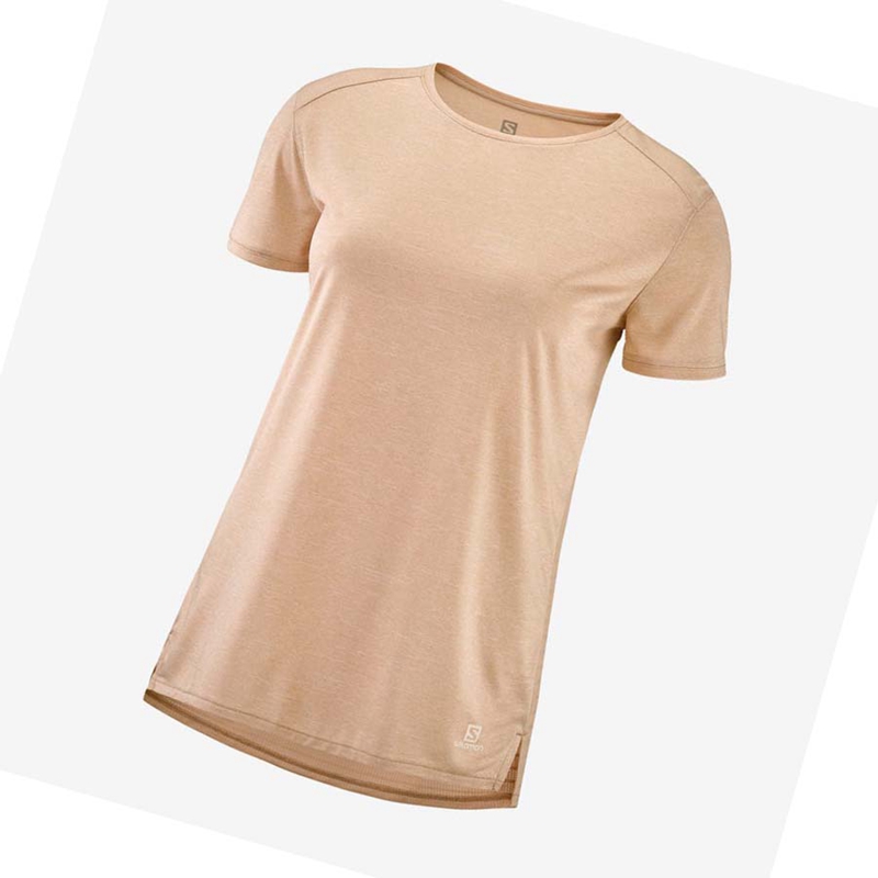 T Shirts Salomon OUTLINE SUMMER Femme Beige | JATMXRW-73