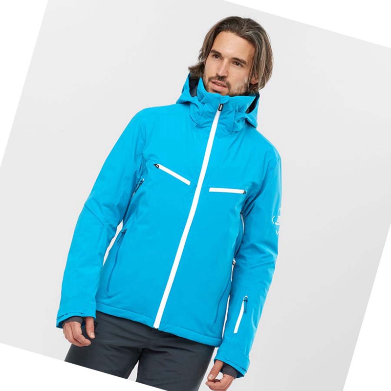 Vestes De Ski Salomon BRILLIANT Homme Bleu | EXNZKAC-98