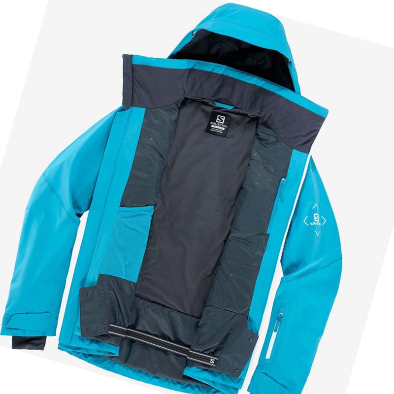 Vestes De Ski Salomon BRILLIANT Homme Bleu | EXNZKAC-98