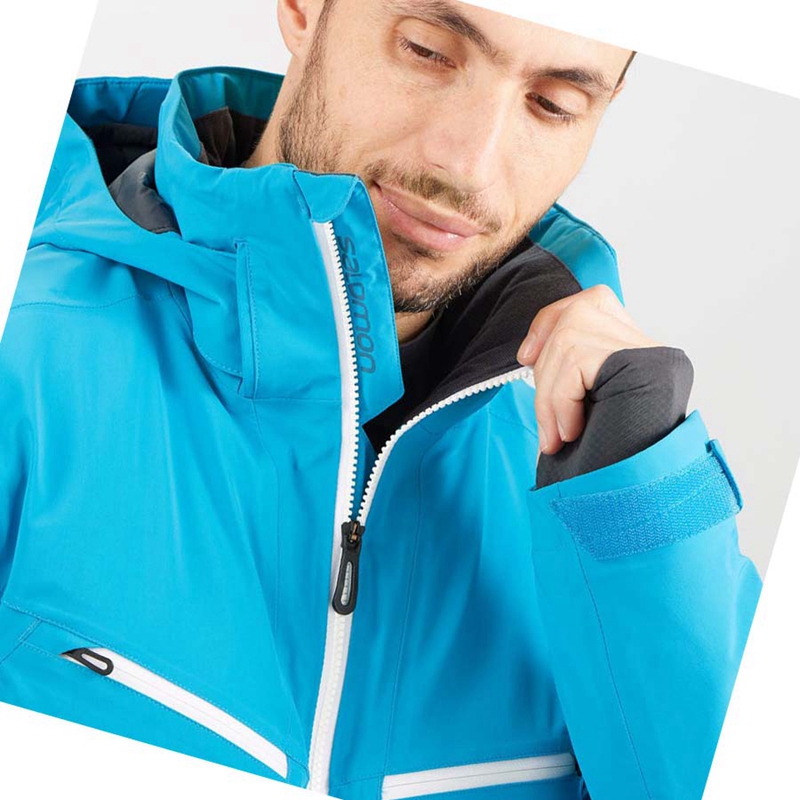 Vestes De Ski Salomon BRILLIANT Homme Bleu | EXNZKAC-98