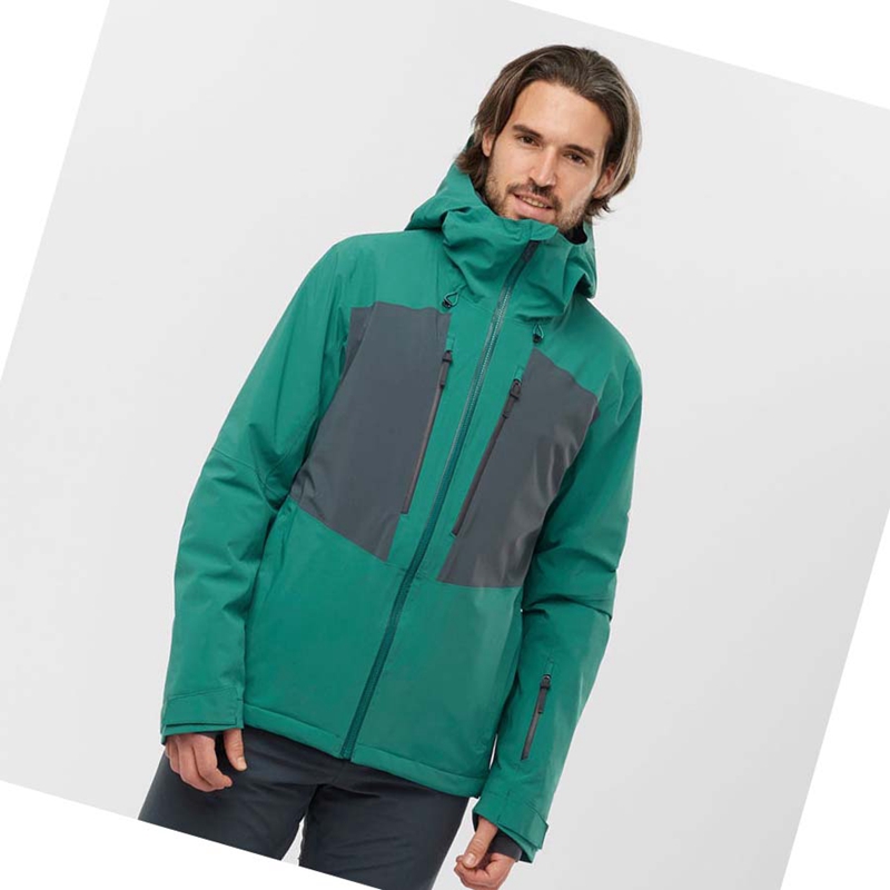 Vestes De Ski Salomon HIGHLAND Ski Homme Vert | RTMPIAY-08