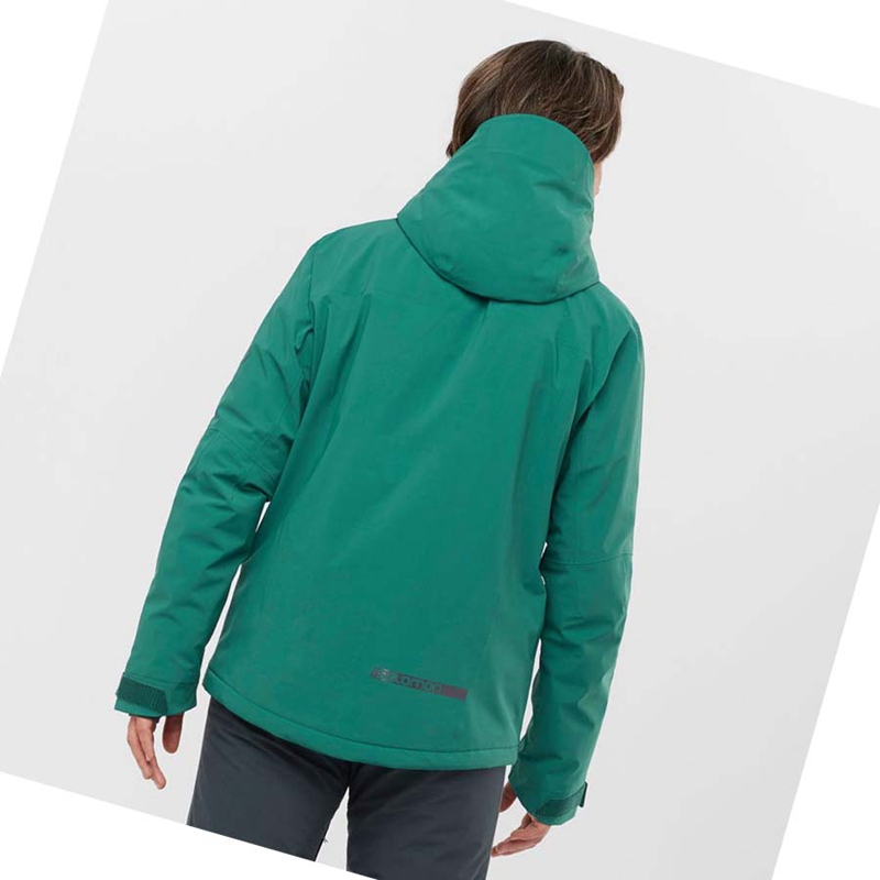 Vestes De Ski Salomon HIGHLAND Ski Homme Vert | RTMPIAY-08