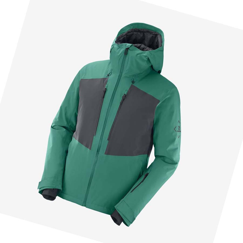 Vestes De Ski Salomon HIGHLAND Ski Homme Vert | RTMPIAY-08